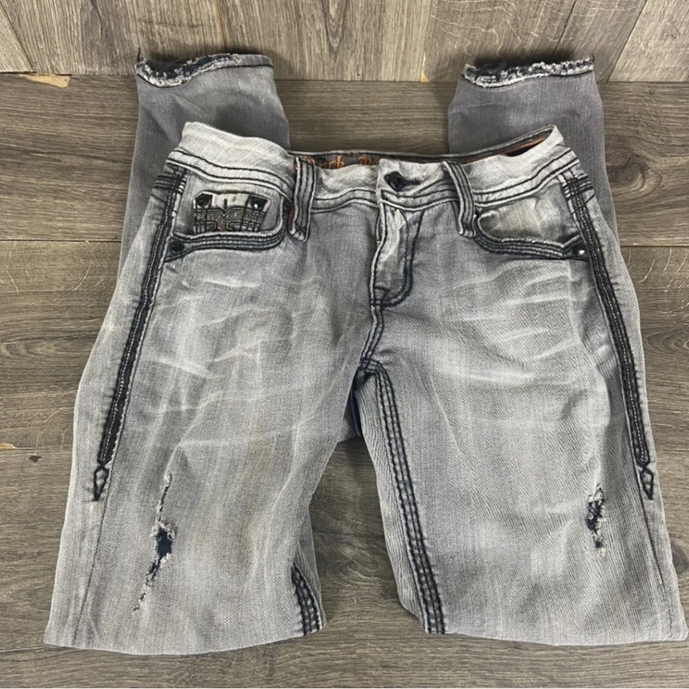 Rock Revival Gray Slim Straight Jeans